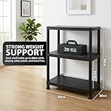 ZENO Plastic Shelving Unit 3 Tier | Storage Shelves 60KG Total Load Capacity | Plastic Shelving for Home Garage, Kitchen, Shed and Workshop | Heavy Duty Stable Frame | Easy Tool Free Assembly - Image 2