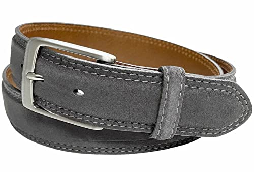 Image of Men's Belt Suede Full Leather Belt Casual Dress Leather Belt 1-3 /8 inch(35mm) Wide, Multi-Style Options