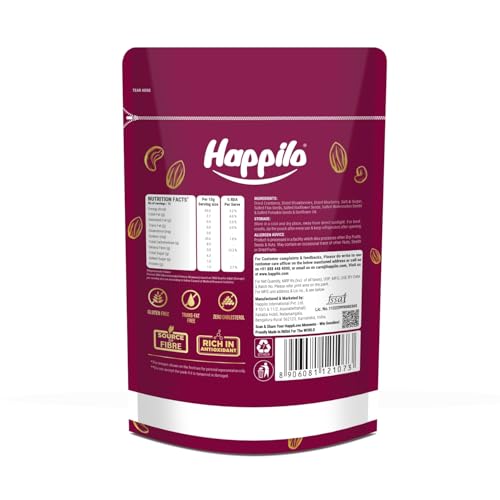 Image of Happilo Premium International Seeds & Berries Mix 200 g (Pack of 2) | Contains Healthy Seeds & Dried Berries | Low in Calories, High in Nutrients | Morning Snack