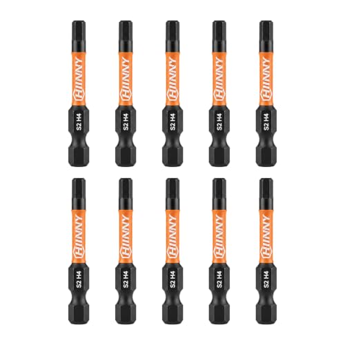 Image of Impact Allen Wrench Drill Bits 4MM 10PCS,2 inch Hex Bits, 1 /4 inch Hex-Shank S2 Steel,Impact Driver Bit Set, Magnetic CNC Tips for Drill & Driver with Storage Box
