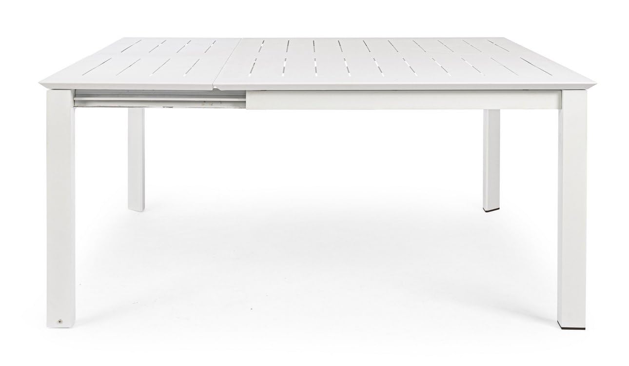 KONTE.DESIGN Tavolo allungabile KONNOR in alluminio bianco 160×110 cm - 160×160 cm