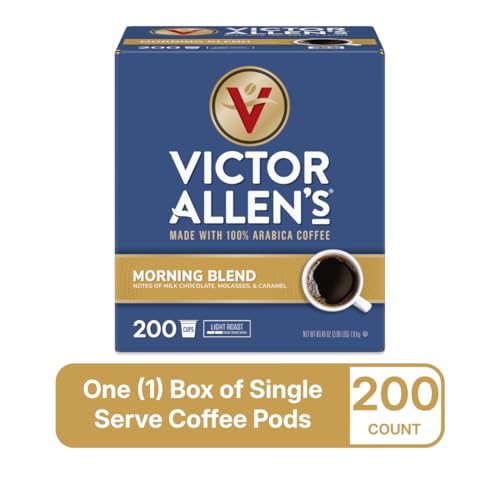 Image of Victor Allen's Coffee Morning Blend, Light Roast, 200 Count, Single Serve Coffee Pods for Keurig K-Cup Brewers