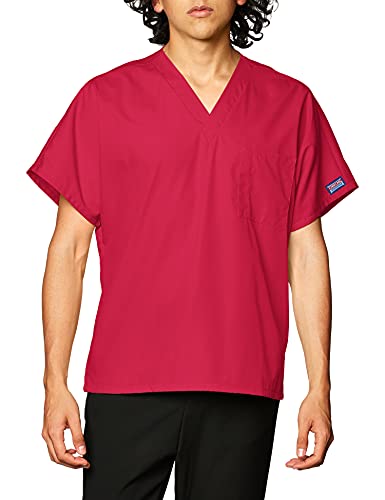 Cherokee Originals Unisex V-Neck Scrubs Shirt, Raspberry, Medium