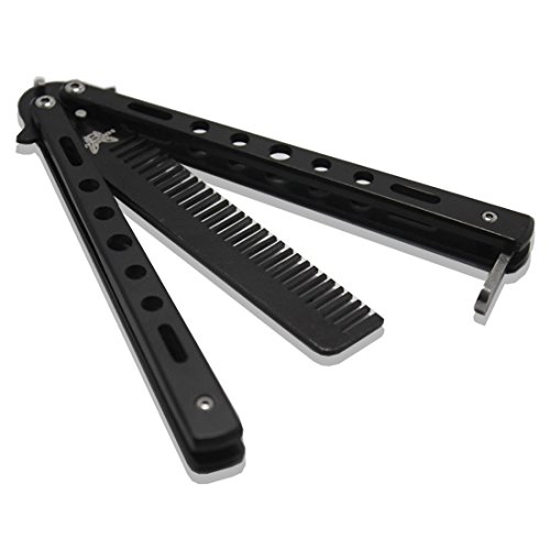 JJOnlineStore - Balisong de Movimiento Mariposa Punta sin Filo de Acero Inoxidable Entrenamiento de Practica, Deporte, Caminata al Exterior Hoja Interior con Cierre de Seguridad