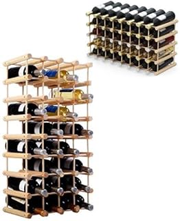 COSTWAY Traditional Wine Rack, 40 Bottle Capacity Wine Organiser Display Shelf, Free Standing Drink Storage Holder Stand for Home Bar Pantry