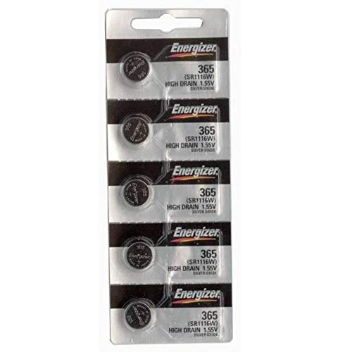 Energizer 365 Button Cell Silver Oxide SR1116W Watch Battery Pack of 5 Batteries