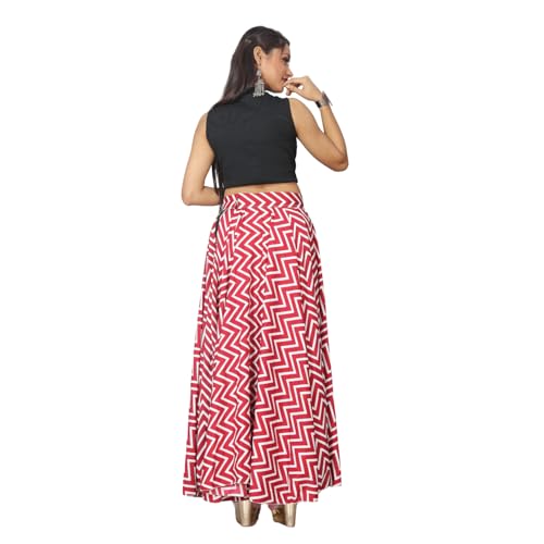 Image of JYESHTA Women's American Crepe Flared A Line Stitched Long Skirt with 12 Mtr Flare 40 in Height | Skirts for Women Long Length | Long Skirts for Girls