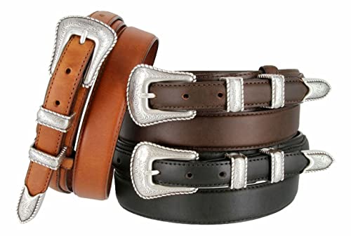 Western Buckle Belt Oil Tanned Genuine Leather Ranger Belt 1-3/8"(35mm) Taper to 3/4"(19mm) Wide-Multiple choices2