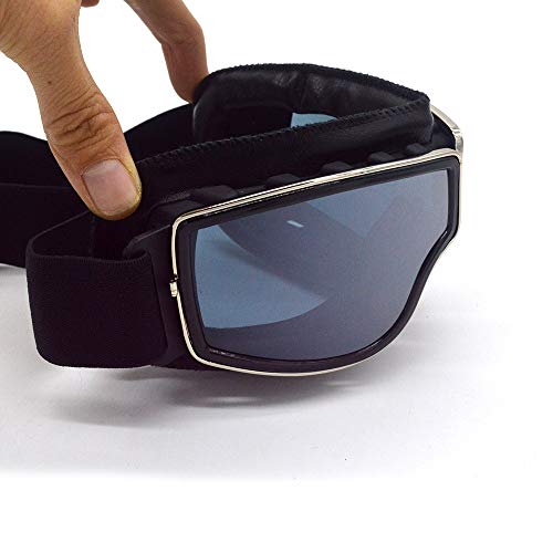 Evomosa Leather Sports Vintage Pilot Style Motorcycle Cruiser Scooter Atv Off-Road Goggles #TOP3