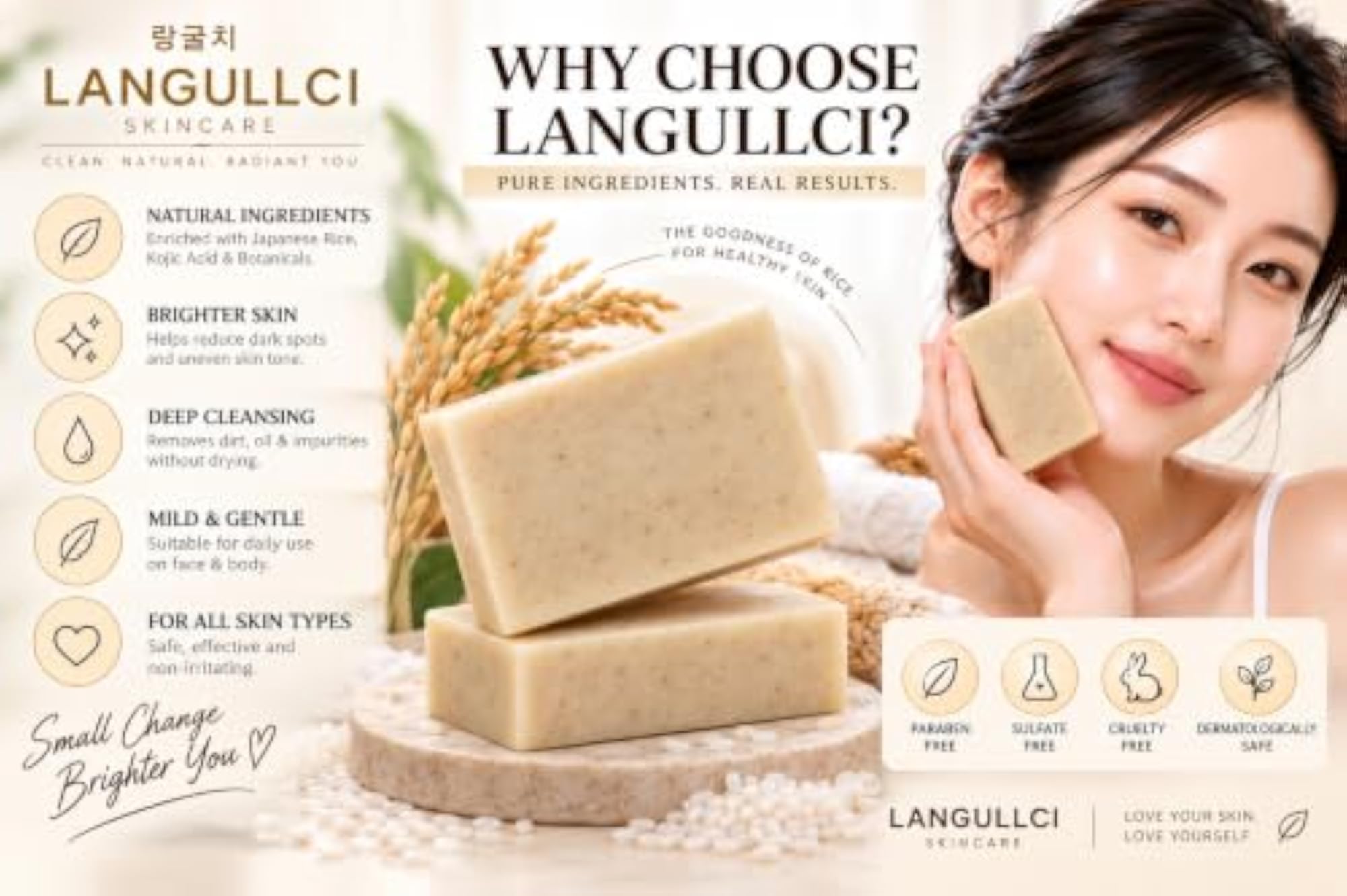 Kojic Acid & Rice Water Tan Removal Soap for Face & Body