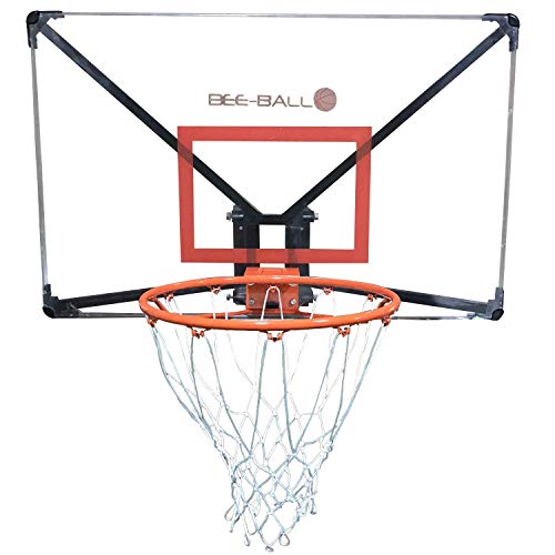 BEE-BALL ZY-022 Basketball Backboard. Polycarbonate and includes Full Sized Hoop with Wall Mounting Bracket and Fixing Kit