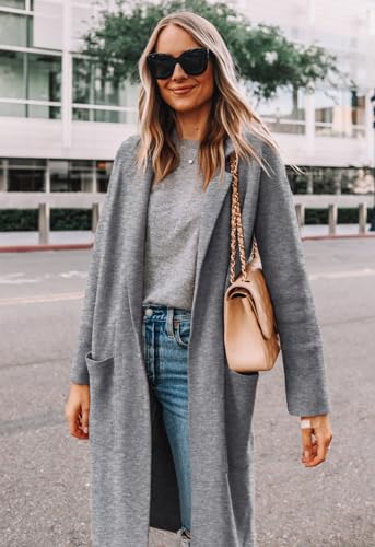 Yousify Cardigan for Women 2024 Open Front Knit Fall Sweaters with Pockets Coatigan Lapel Blazer Coats3