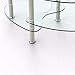 mecor Glass Coffee Table with 2 Tier Tempered Glass Boards & Sturdy Chrome Stainless Steel Legs-Clear Oval Glass End Table Coffee Tea Table Ideal for Home Office