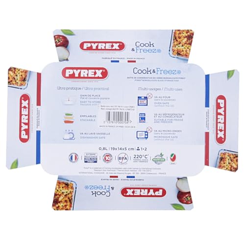 Pyrex Cook And Freeze Rectangular Dish With Lid 0.8L