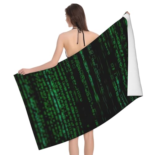 Hingor Hacker Era - Telo mare con stampa, in morbida microfibra leggera, ad asciugatura rapida, regalo per bagno, piscina, viaggi, nuoto, decorazione 78 x 130 cm