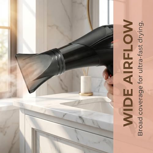 Kryoflare Hair Dryer Nozzle Attachment, Wide Airflow Concentrator for Faster Drying, Lightweight Design, Hair Styling Tools Accessories