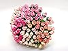 PLF Set of 100 Tiny Rose Buds Mulberry Paper Flower Mixed Tone Pink Rose2 Craft Handmade Wedding Size 0.15" Very Small Scrapbook for so Many Card Craft Projects #1