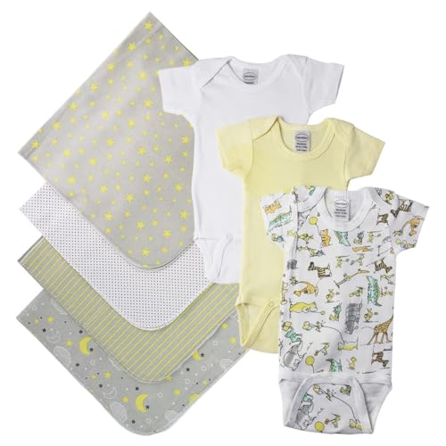 Bambini NC-0538NB Unisex Baby 7 Piece Layette Sets White & Yellow - Newborn