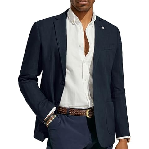 PJ PAUL JONES Mens Linen Blazer Cover