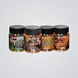 CON SABOR A HUMO, Pack de Especias Artesanales, 400g, Mezcla en Polvo, 4 Variedades (BBQ, Pescado, Pollo, Paella), 3x100g + 1x120g