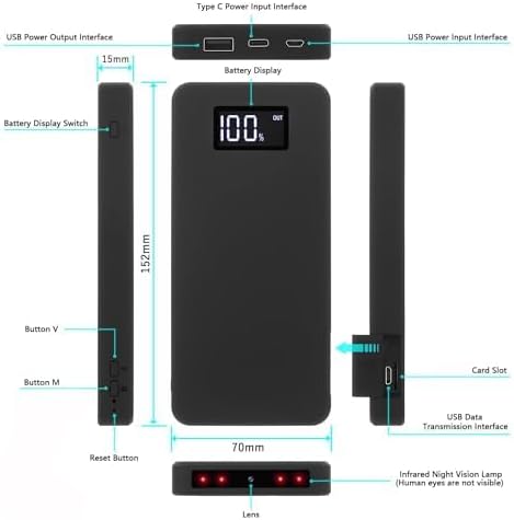 Miniatura 7 de Cámara de seguridad para el hogar de 64 GB, cámara de vigilancia 1080P, cámara interior con batería de 10000 mAh, visión nocturna, detección de