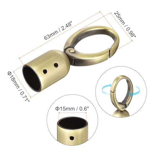 Embout de cordon 15 mm avec vis pour création bijoux et sangle sac - 3