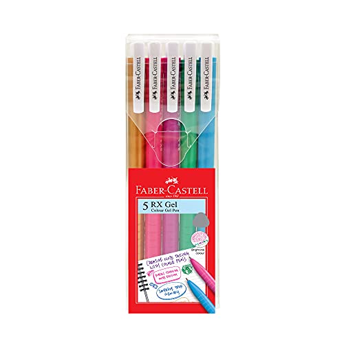 Faber-Castell RX Gel Color Pen (0.7mm, Wallet of 5 pcs)