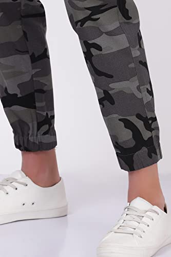 Image of Men's Camouflage Grey Army- Print Joggers (Elastic Waistband Jogger - Grey Color)