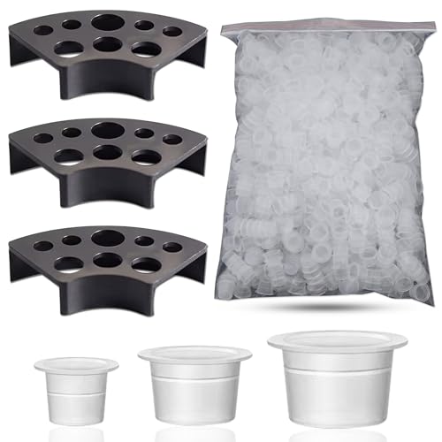 303Pcs Tattoo Ink Caps Kit - Emalla 3Pcs Black Tattoo Ink Cups Ho...