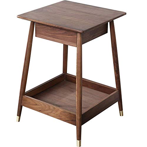 Carl Artbay Home&Selected Furniture/Retro Black Walnut Wood Bedside Ta