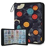 Kuquteed Black Records Trading Card Binder 9 Pocket 900 Cards Holder Collector Album with 50 Removable Sleeves Toys Gifts for Boys Girls Colorful CD Game Sports Cards