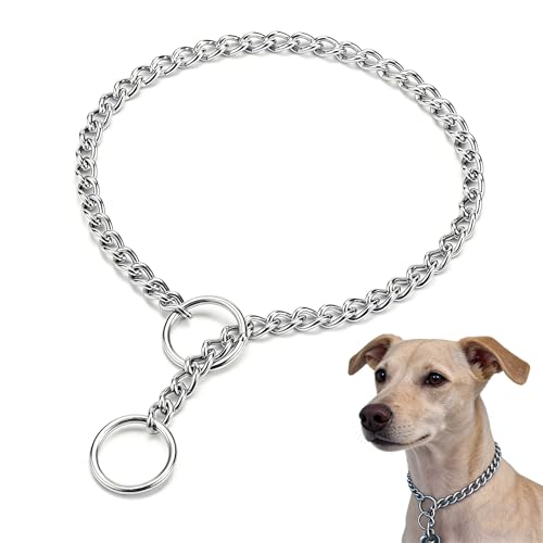 LOS ANDES Collier de Dressage pour Chien Collier Étrangleur Réglable en Acier Solide Chaîne pour Petits Moyens Grands Chiens