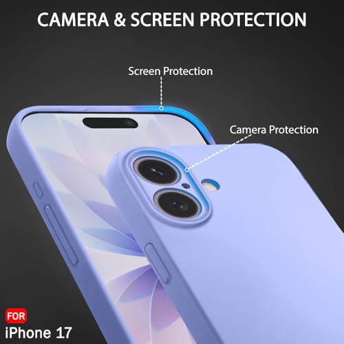 Image of TheGiftKart Liquid Silicone Back Cover Case for iPhone 17 | Soft Micro-Fibre Lining Inside | Camera & Screen Protection | Shockproof Back Cover Case for iPhone 17 (Silicone, Purple)