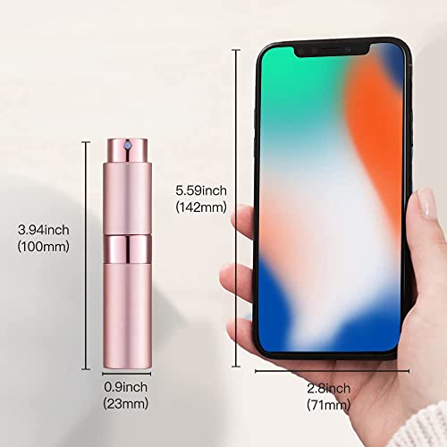 Image of 10ML Mini Perfume Atomizer Spray Bottle, Empty Refillable Glass Travel Cologne Sprayer for Men & Women with Refill Tools (Pink-3)