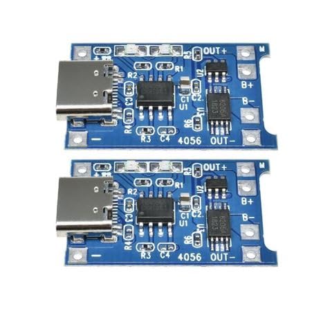 SP Electron Type-C TP4056 Micro USB Lithium Battery Charging Converter with Overcharge Discharge Over-Current Protection Charging Board Module (Pack of 2)