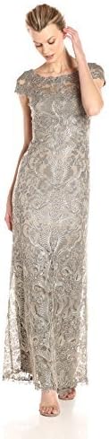 Cap Sleeve Embroidered Lace Gown 