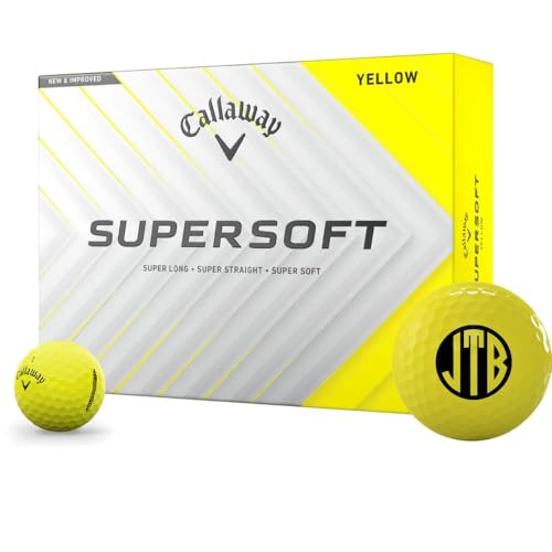 Callaway Golf Supersoft Yellow Monogrammed Golf Balls - 2025 Model