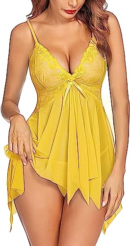 Image of Nightwear for Girls - Babydoll Lingerie for Women - Lace Sleepwear Dress - Honeymoon Nightwear