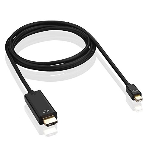 KUYiA Thunderbolt MiniDisplayPort DP to HDMI Adapter Converter Cable Audio Video HDTV Cable Converter for Apple Macbook Pro 13 15 17 inch, Macbook Air, iMac, Mac Mini, Microsoft Surface Pro / Pro 2/3 Pro, Lenovo Thinkpad X1 etc (6Ft, Black)