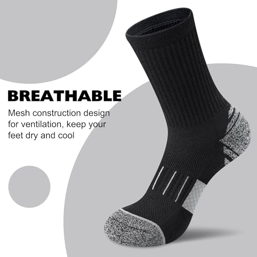 Amutost Crew Socks Women 3-6 Pairs: Hiking Athletic Running Crew Socks With Support Cushioned Socks thumb #2