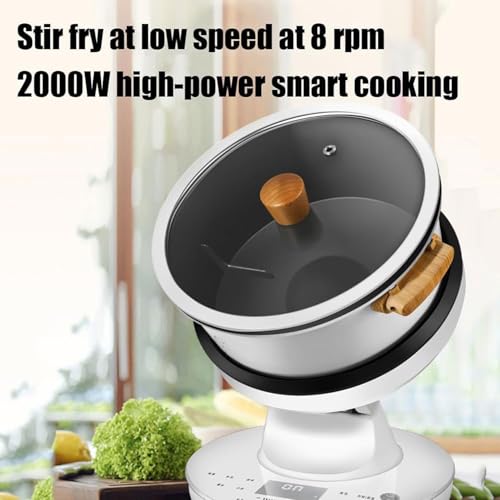 Olla de cocción inteligente comercial, 2000 W, máquina de guiso automática con capacidad de 8 L, calibre grande de 26 cm, rotación de 360°, para cafeterías, fiestas, hoteles