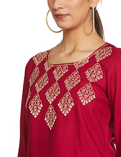 Image of Aurelia Womens Rayon Kurta With Palazzo & Dupatta