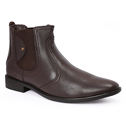 Image of Red Chief Genuine Leather Formal Slip-On Boots for Men | Elastic Closure | Stylish & Comfortable Office Shoes | RC3498
