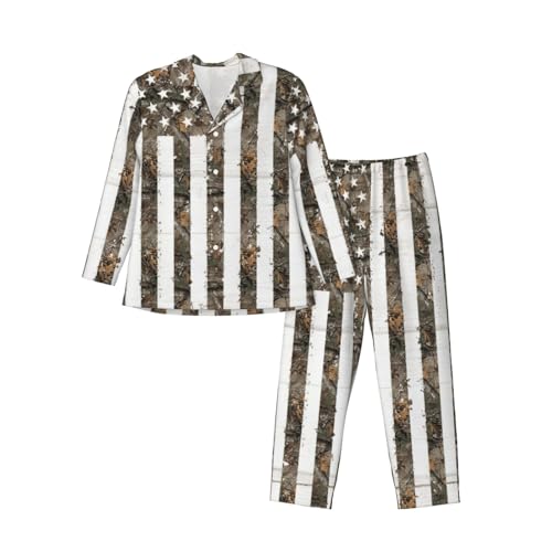 Pyjama homme doux fini les nuits fraîches ensemble boutonné camouflage américain