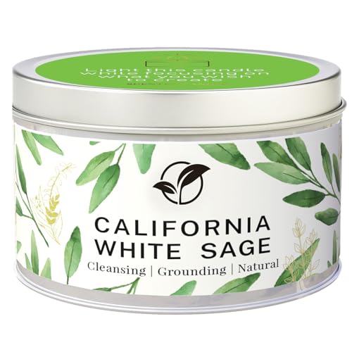 Sage Candles for Cleansing Pure White Sage Candle 6 OZ- 35 Hour Burn Time Aromatherapy Candle for Cleansing House Negative Energy Smudge Kit Spiritual Meditation Housewarming Gifts