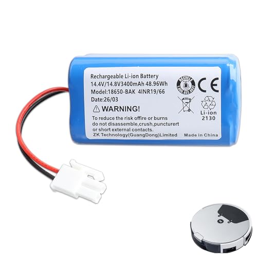 Lushtower 14,8 V 3400 mAh Ersatz-Lithium-Ionen-Akku, kompatibel mit Silvercrest SSRA1 305857, UR18650ZT-4S1P-AAF Haushaltsroboter