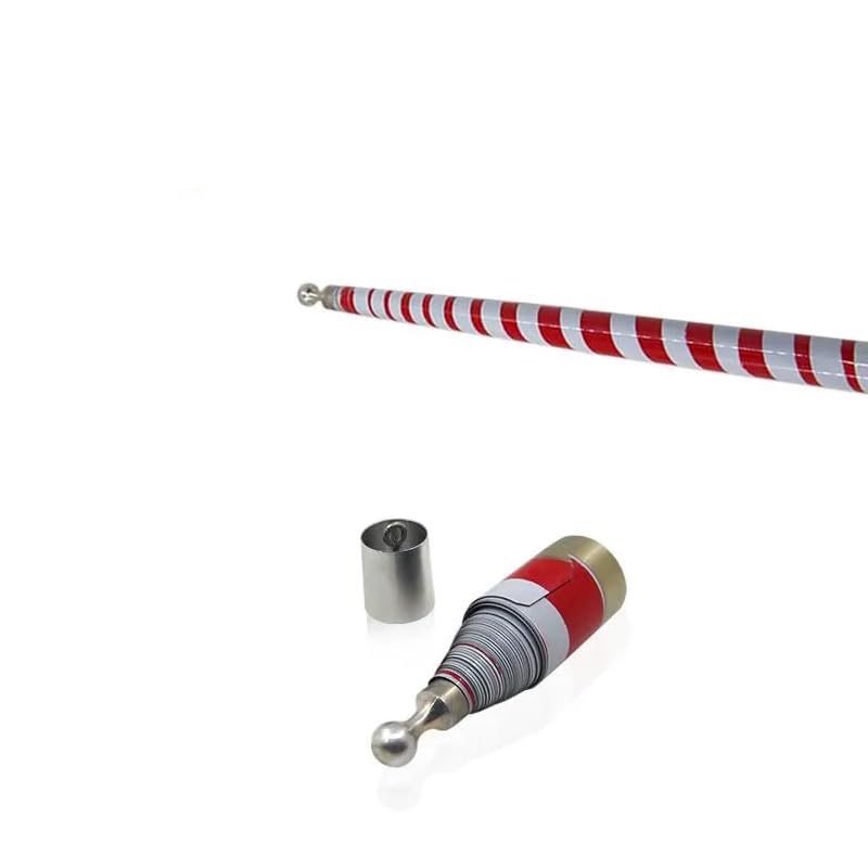 blue-ther 1pc Metal Vanishing Canes Wand Magic Tricks Magicians Wand Cane to Silk Stage Street Party Magic Props (Redwhite)