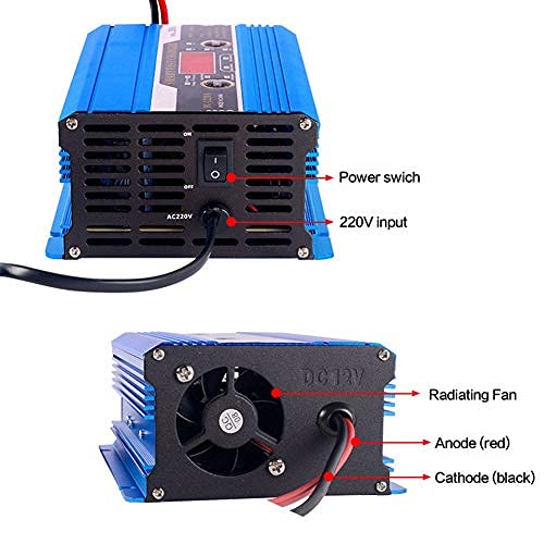 SANWAN cargador inteligente de batería, 30 A, 12 V, carga rápida, pantalla LCD para caravana, autocaravana, barco, coche