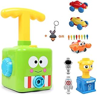 HOWADE Balloon Powered Launch Car,Inflatable Balloon Pump Hand Push Mini Plastic Air Power Balloon Racer Vehicle Car Toy for Kids Gift