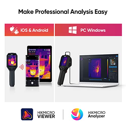 HIKMICRO Wärmebildkamera B01 256 x 192 IR Auflösung, 25 Hz Bildwiederholrate, Wifi Handheld Infrarot-thermokamera 49.152 Pixel 3.2 Zoll LCD Bildschirm wärmebildkameras